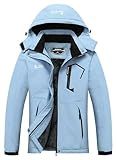 MOERDENG Women's Waterproof Ski Jacket Warm Winter Snow Coat Mountain Windbreaker Hooded Raincoat Jacket