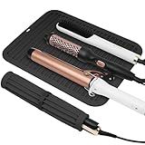 AMIJEAL Oversize Silicone Heat Resistant Mat for Hair Tools, Curling Iron Flat Iron Hair Straightener Holder Mat, Portable Hot Tools Cover Pad for Travel Vanity Salon(14.2" x 11.0")