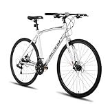 HH HILAND 700C Road Hybrid Bike, 21 speeds Bikes Urban City Commuter Bicycle with Disc Brake for Men Women Adult Comfortable Bicycle