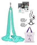 F.Life Aerial Silk Yoga Hammock Strater Kit -10 Yards For Flying Yoga (Turquoise)