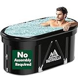 Instraella Ice Bath Tub, Installation-free Outdoor Cold Plunge Tub, Upgrade Large Oval Ice Bath with Air Ring for Athletes, Collapsible Portable Full-Body Cold Recovery at Home Gym
