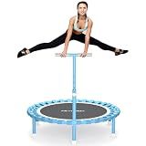 ZCMHAXJ Foldable Mini Trampoline, 40" Rebounder Trampoline for Adults, 450lbs Capacity with T-Shaped Adjustable Bar, Indoor Fitness Workout Exercise Equipment