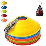 AgilMove Soccer Training Cones (Pack 25, Multi Colors) with Mesh Bag & Strap, Unbreakable Sports Cones for Soccer, Basketball, Football Baseball Training Equipment, Agility Cone for Drills Training