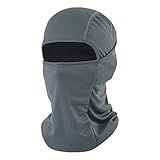 Balaclava Face Mask Adjustable Windproof UV Protection Hood (US, Alpha, One Size, Grey)