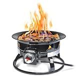 Outland Living Portable Propane Fire Pit, 19-inch, 58,000 BTU Smokeless Gas Firebowl | Perfect for Camping, Patio, Backyard, Tailgating, Deck, RV| Black 823 Standard