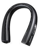 Gaiatop Portable Neck Fan, Wearable 360° Surround Cooling Turbo Airflow, 0 to 100 Speeds, Up to 12.5H Lasting, Rechargeable Hands Free Personal Fans for Outdoor, Travel, Concerts, Office, Gym, Black