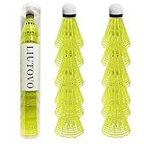 LIUTOVO 12 Packs Nylon Badminton Shuttlecocks Birdies Nylon Feather Shuttlecocks Badminton Birdies Great Stability ＆ Durability Indoor Outdoor Sports Hight Speed Training Badminton Balls
