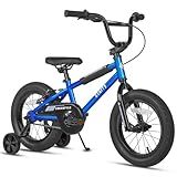 cubsala 14 Inch Little Kids Bike for 3 4 5 Years Old Boys Girls Beiginner Riders BMX Style Bicycle with Training Wheels Coaster & Rear V Brake, Sky Blue