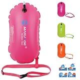 Swim Buoy - Pull Buoy for Open Water,Lightweight and Brightly Colored (Rose red)
