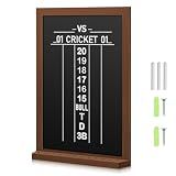 VioraWhite Dart Scoreboard for Cricket and 01 Darts Games Darts Holder Wall Mount Wood Dartboard Accessories(Black,16 x 22 Inch,Bottle Opener Included)