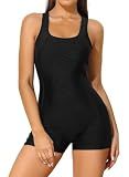 beautyin Women Bathing Suit One Piece Water Aerobic Lap Swim Training Swimsuit