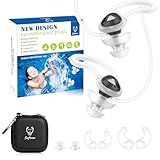 Softvox Ear Plugs for Swimming Surfing with Lanyard, Block Out Water Let Sound in, Reusable Comfy Custom-fit Swim Waterproof earplugs Men Women for Swimmer Shower Pool Bath Kayaking Water Sports
