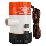 SEAFLO 01 Series 500 GPH Bilge Pump – 12V, 3/4" Outlet, Marine Submersible Pump with Anti-Airlock Protection, CE & Rohs Certified, 4-Year Warranty | Reliable for Boats and Marine Applications