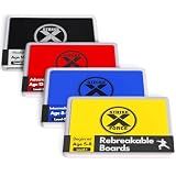 STRIKEXFORCE Rebreakable Breaking Board Set of 4 - All Difficulty Levels - Taekwondo, Karate & MMA Training for Kids and Adults