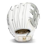 Franklin Sports Fastpitch Softball Glove - Field Master Fastpitch + Softball Mitt - Womens + Girls Righty Glove - Adult + Youth Softball Gloves - White + Grey, Right Hand Throw, 11.5" - H-Web