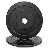 CAP Elite 10 lb Pair Olympic Bumper Plate, Medium Bounce Virgin Rubber Weight Plate with Stainless Steel Anchored Hub, 2-Inch Olympic Barbell Compatible for Strength Training, Weightlifting & Home Gym Workouts.