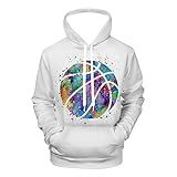 QiErDesign Rainbow Basketball Pullover Hoodie 3D Novelty Graphic Hooded Sweatshirt Hoodies for Men