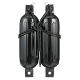 Seachoice Twin Eye Ribbed Fender Kit, Includes a Pair of MFP Fender Lines, Black, 5-1/2 in. X 20 in.