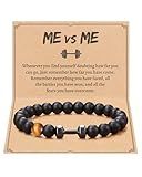 KOXMOON Fitness, Gym Gifts Workout Accessories for Men Gym Lovers Pulseras Para Hombres Beaded Bracelets Christmas Birthday Gifts for Men