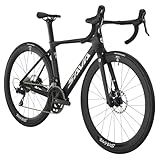 SAVADECK A7L Carbon Road Bike, T800 Carbon Fiber Frame 700C Racing Bicycle with Shimano 105 R7100 24 Speed Groupset and Hydraulic Disc Brake, Ultra-Light Carbon Bike for Man and Women(Black,51cm)