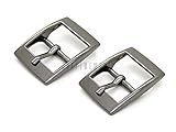 CRAFTMEMORE 4pcs 5/8 Inch Single Prong Belt Buckle Square Center Bar Buckles for Shoes Purse Making Accessories SC24 (Gunmetal)