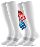 PULIOU Compression Socks for Women Men 15-20 mmHg,Best Support,Easy On Off | Knee High,All day comfort,Breathable,for Flying,Travel,Cycling,Running,Athletic,Pregnancy,Daily Wear,2 pairs