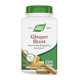 Nature's Way Ginger Root Capsules, 1100 mg per 2-Capsule Serving Ginger Supplement for Digestive Comfort and Motion-Related Nausea Support*, Vegan, Non-GMO Project Verified, 240 Count