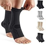 CAMBIVO 1 Pair Ankle Compression Sleeve for Men & Women – Soft, Breathable Support for Plantar Fasciitis, Achilles Tendonitis, Swelling & Sports Recovery – Easy to Wear, All-Day Comfort Fit
