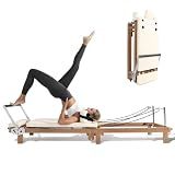Pro Foldable Pilates Reformer for Home, 88" with Jumpboard - Dual Resistance System (Springs + Latex Bands) - Space-Saving Home Gym Equipment for Full Body Workout