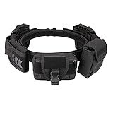 YAKEDA Tactical Battle Belts for Men- Quick Release Trigger Airsoft Belt Heavy Duty Belts with Pouches 7 PCS (Black)