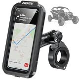 iMESTOU Waterproof ATV Phone Mount with Aluminum 1" Ball Large Clamp Mount Adapter Fits for ATV UTV 1.5''/1.75''/1.85''/2''/2.1'' Handlebars, Suitble for 5.5"-6.8" Smartphones (Size L)
