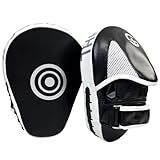 Boxing Pads Curved Punching Mitts Sparring Gear for Boxing,MMA,Muay Thai,Martial Arts Training Equipment，Red/Black,2PCS (Black)