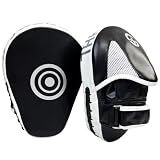 Boxing Pads Curved Punching Mitts Sparring Gear for Boxing,MMA,Muay Thai,Martial Arts Training Equipment，Red/Black,2PCS (Black)
