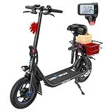 URBANMAX C1 Electric Scooter with Seat, 450W Powerful Motor up to 22 Miles Range, Foldable Electric Scooter for Adults Max Speed 15.5 Mph, Electric Scooter for Commuting with Basket