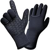 PAWHITS Wetsuit Gloves 3mm Neoprene Gloves Thermal Anti-Slip Diving Gloves for Men Women (M)
