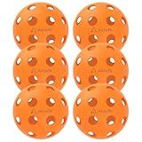 Akiefb Pro-Grade 40-Hole Outdoor/Indoor Pickleball Balls(6Pack) High Bounce, Durable Construction with Wind-Resistant Design, Built for Practice & Rec for Competitive Play(Orange)