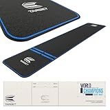 Target Darts World Champion Darts Mat Black and Blue | Dart Oche Mat with Soft Tip and Steel Tip Throw Line Distances | Non Slip Carpet Mats for Floor and Dart Tips Protection | Darts Accessories UK
