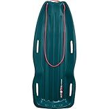 Retrospec Retrorider Plastic Snow Sled for Kids and Adults - Toboggan Style with Pull Rope, Cold-Resistant Construction & Hard Bottom for Fast Downhill Rides