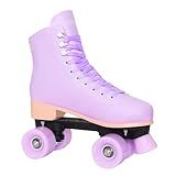 Nattork Roller Skates for Women Outdoor Indoor Four-Wheel Fun Fashionable Roller Skates for Men Girls Boys Purple