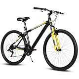 Yventix 29 Inch Mountain Bike, Hardtail Bicycle MTB 29r 21-Speed Trigger Shifter, Large Bikes Lightweight Aluminum Frame for Women Men with Suspension Fork Black
