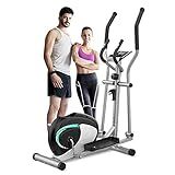 Dripex Elliptical Exercise Machine, Hyper-Quiet Elliptical Machine for Home w/Magnetic Driving System, 8-Level Resistance, 6KG Flywheel, LCD Monitor, Pulse Sensor, Bottle Holder (Green)