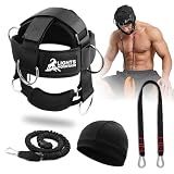 Lights Mountain Adjustable Neck Harness for Weight Training with 6 D-Rings, Includes Skull Cap, Resistance Band & Loading Strap - Adjustable Head Harness for Neck Strengthening & Resistance Workout