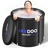 Upgrade XL Ice Bath Tub for Athletes, 119 Gallons Hot & Cold Plunge Tub with Cover for Recovery, Cold Water Therapy, Multiple Layered Portable Hot Tubs for for Home, Gym & Outdoor