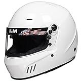 ILM Snell SA2025 Full Face Auto Car Racing Helmets for Men and Women Model 760(White, M)