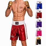 Men Boxing Shorts for Boxing Training Fitness Gym Cage Fight MMA Mauy Thai Kickboxing Trunks Clothing Red Medium