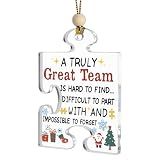 Christmas Thank You Team Gifts, Appreciation Going Away Retirement Gifts for Team Coworker Boss Work Friends, Teamwork Christmas Ornament Keepsake Sign Hanging Ornaments-LYPT10