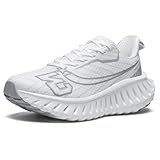 DIPAIYING Chunky Fashion Walking Shoes for Women & Men Breathable Casual Sneakers Lightweight Gym Workout Tennis Shoes White Size 10