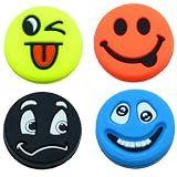 Tannius Tennis Racket Vibration Dampener, Racket String Shock Absorber, Great Tennis Gift (1 Orange, 1 Yellow, 1 Blue, 1 Black)
