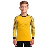 INTENZ Kids Padded Goalie Shirt, Youth Goalkeeper Jersey, Long Sleeve Soccer Football Training Uniform (US, Age, 10 Years, Yellow)