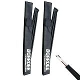 BOARDEE Volleyball Net Antenna Sleeves - Durable Tarpaulin Hook-and-Loop Sleeves with Vertical Straps - Indoor and Beach Volleyball Net Equipment - Pack of 2 (No Antennas Included) (Black)